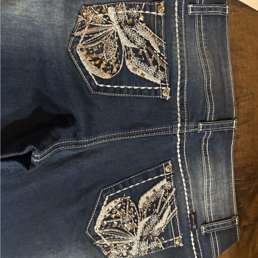 Seven7 Blue Flare Wide Leg Jeans - Picture 2 of 6